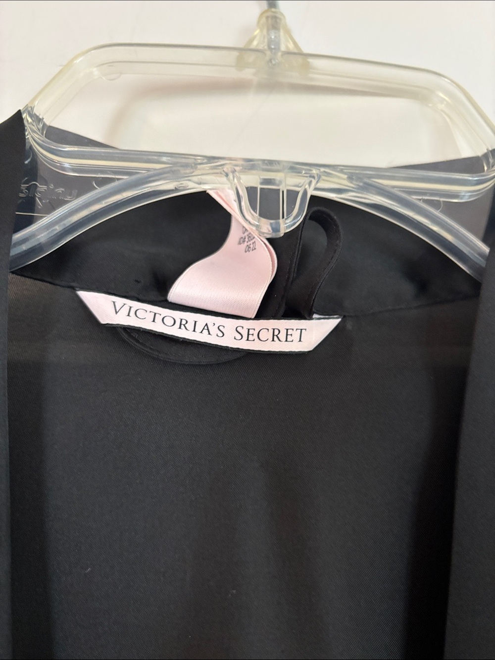 Victoria's Secret Black Satin Trim Kimono Robe - Picture 3 of 6